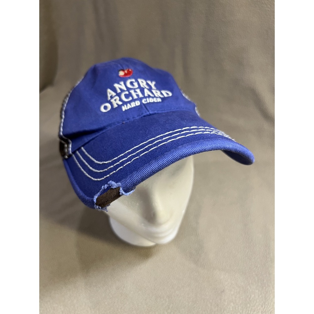 Angry Orchard Hard Cider Blue‎ Trucker Hat Distressed Logo Casual Mens Cap
